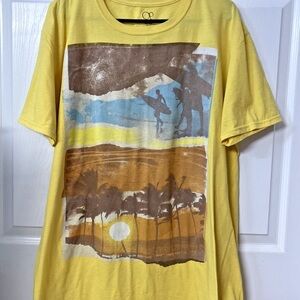 OP Yellow Graphic Surf Print T-Shirt XL